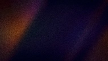 Portakal, kırmızı ve koyu mor ve mavilerin yumuşak geçişleriyle soyut bulanık bir gradyan, modern arkaplan ve afişler için kumlu bir dokuya sahip.