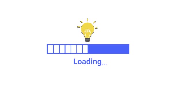 Loading Status Bar Light Bulb Big Idea Innovation Concept Seamless — Stok Video