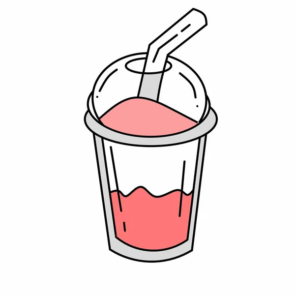ジュースやドリンクカップのロゴベクトルイラスト 飲料事業のロゴに適しています デザインフラット — ストックベクタ