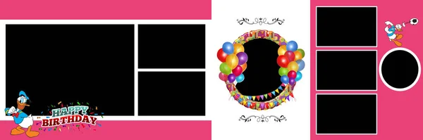 Happy Birthday Album Design collage editable template Put your photos into frame