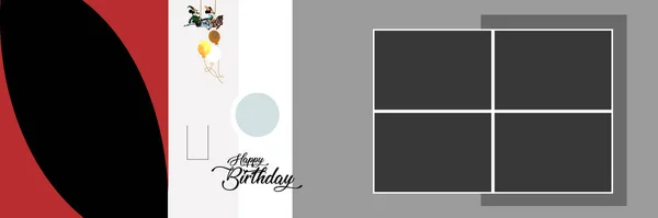 Happy Birthday Album Design collage editable template Put your photos into frame
