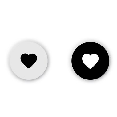 Neumorfik kalp simgesi düğmeleri