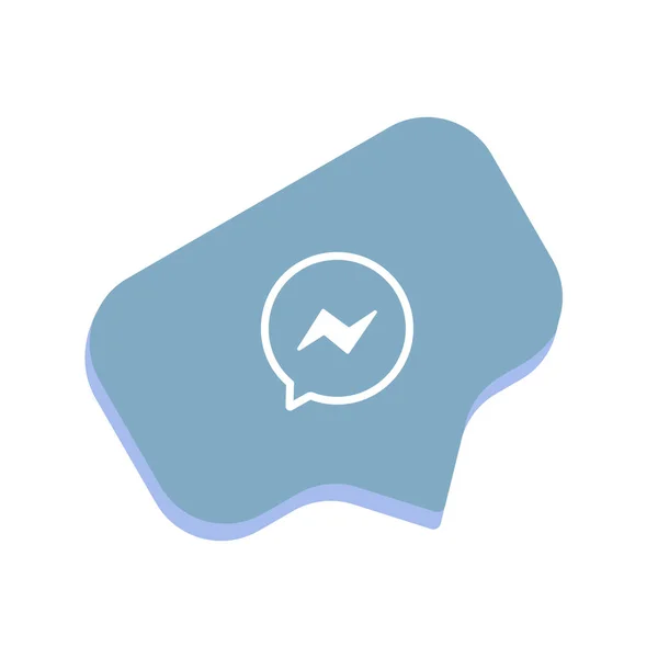Botão Ícone Mensagem Nas Redes Sociais — Vetor de Stock