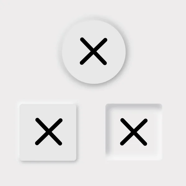 同型の十字アイコンボタン — ストックベクタ