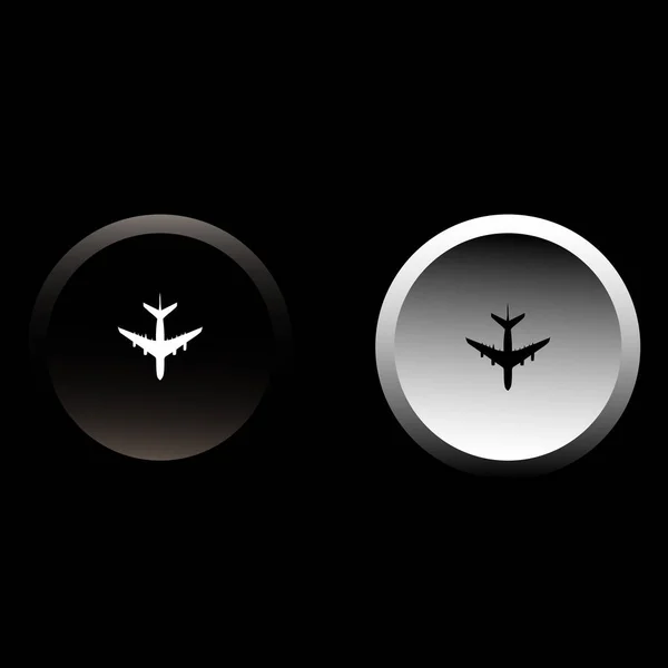 Neomorphic Plane Icon Button — 스톡 벡터