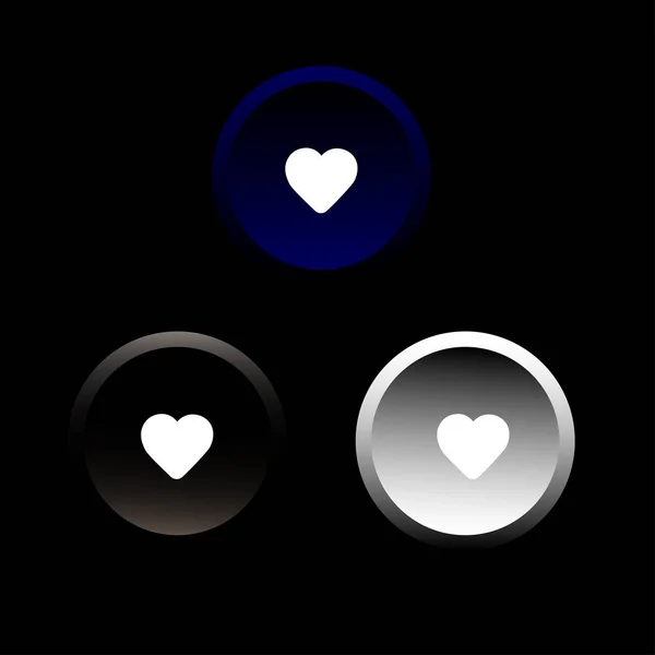 Νεομορφικά Κουμπιά Εικονίδιο Της Καρδιάς — Διανυσματικό Αρχείο