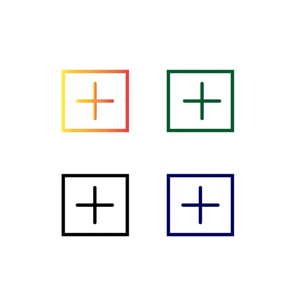 Añadir Además Icono Verificación Color Sólido Degradado — Vector de stock