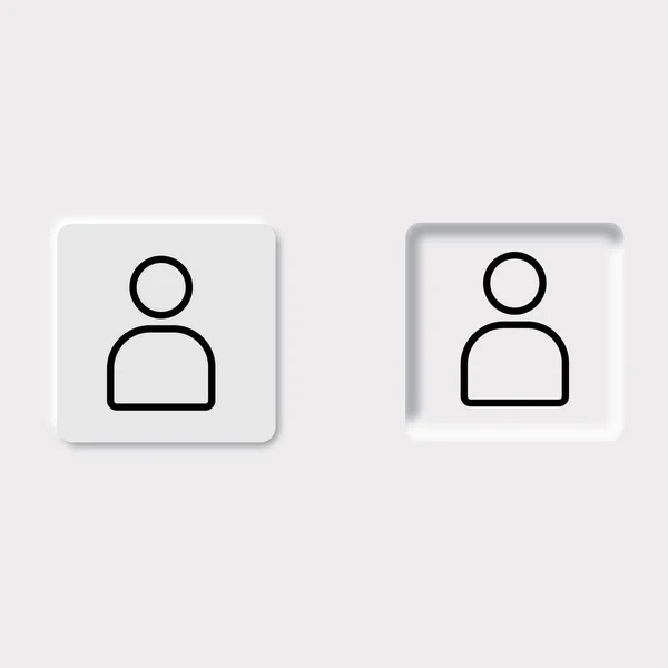 Perfil Botones Icono Usuario — Vector de stock