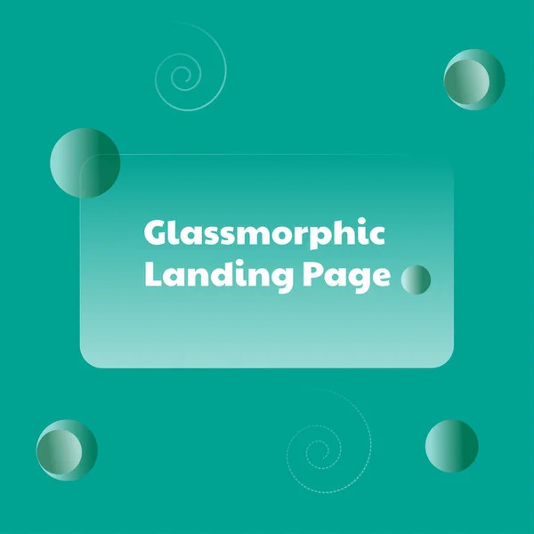 Glassmorfisk Landningssida Och Bakgrund — Stock vektor