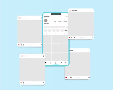 Sosyal medya atlıkarınca şablonu