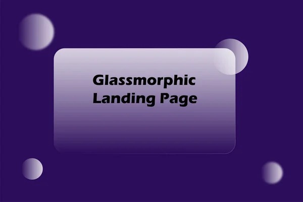 Glassmorfisk Landningssida Och Bakgrund — Stock vektor