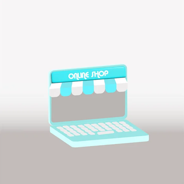 Online Shopping Mit Dem Computer — Stockvektor