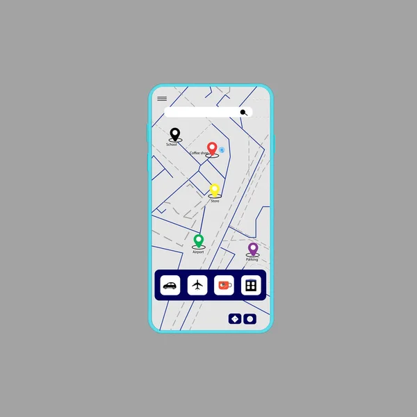 Mobile Gps Navigation Mobile Phone Map Pin Vector — Stock Vector