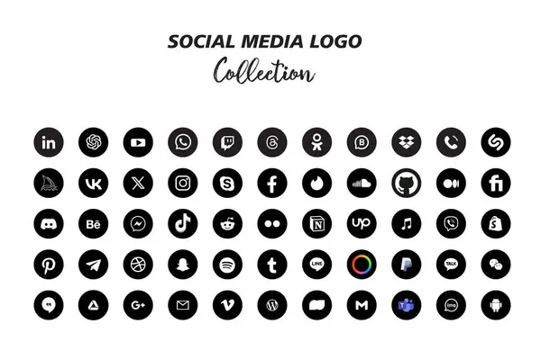 Beliebte Sammlung Von Symbolen Sozialen Netzwerken — Stockvektor