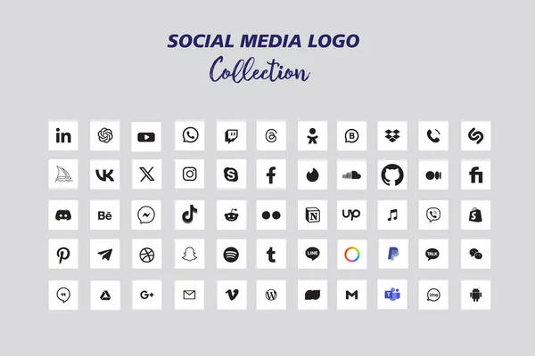Beliebte Sammlung Von Symbolen Sozialen Netzwerken — Stockvektor