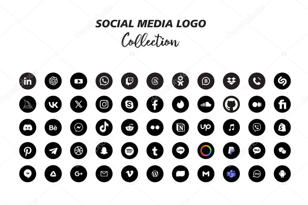 Popular social network icon collection