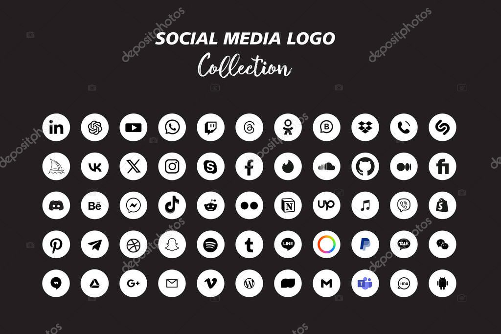 Popular social network icon collection