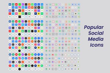 Popüler sosyal medya simgesi koleksiyonu