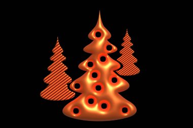 3d Noel ağacı ve yeni yıl çamı