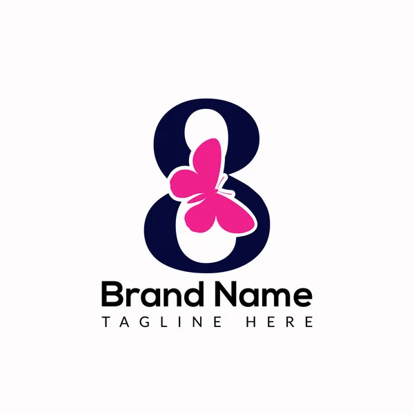 Abstrato Letra Moderna Borboleta Inicial Lettermarks Logotipo Design — Vetor de Stock