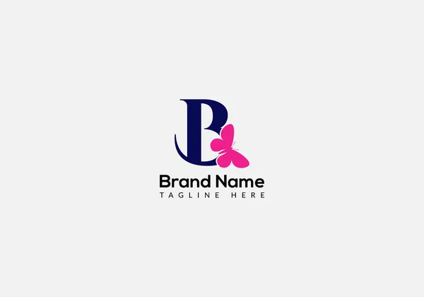 Abstract Letter Modern Initial Butterfly Lettermarks Logo Design — Stock Vector