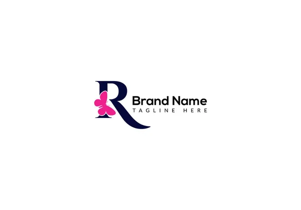 Abstract Carta Moderna Borboleta Inicial Lettermarks Logotipo Design — Vetor de Stock