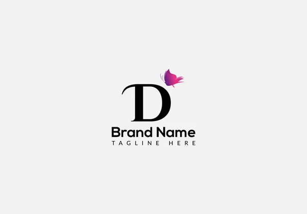Abstrato Letra Moderna Inicial Borboleta Lettermarks Logotipo Design — Vetor de Stock