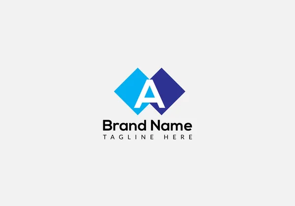 Abstract Una Lettera Moderna Iniziali Logo Design — Vettoriale Stock