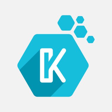 Soyut K harfi modern ilk harf logo tasarımı