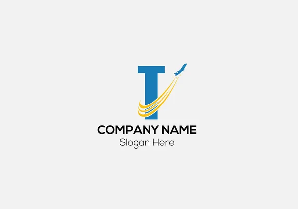 Travel Logo Letter Template Travel Logo Letter Initial Travel Sign — Stock Vector