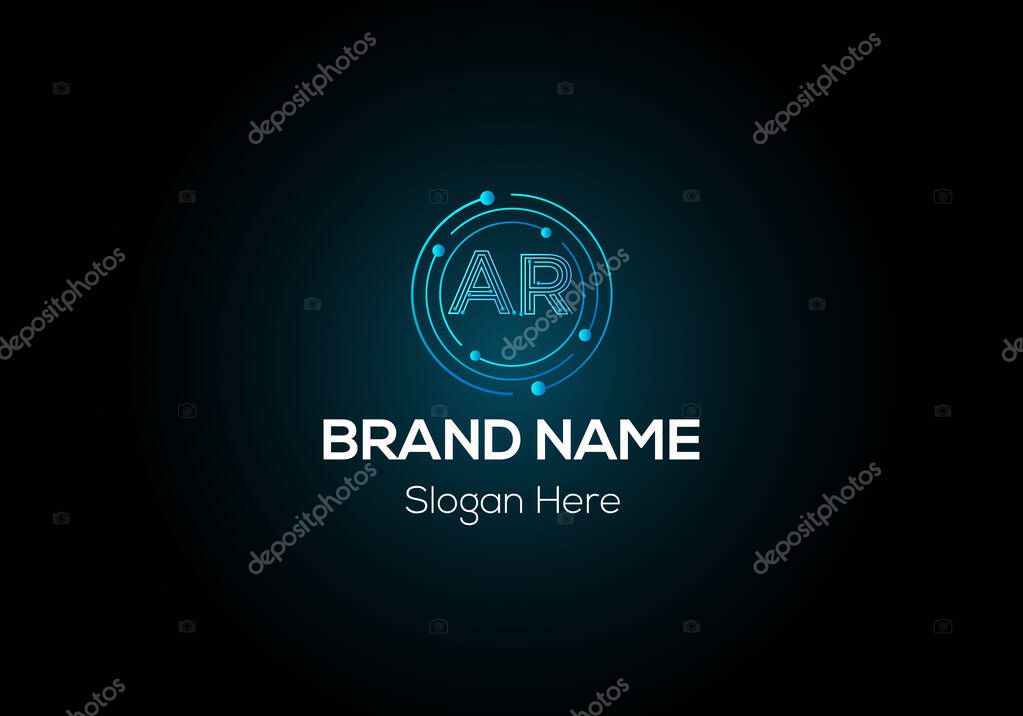 Abstract AR letter modern initial lettermarks logo design