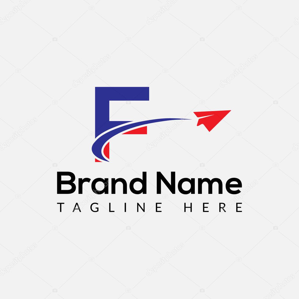 News Logo On Letter F Template. News Logo On F Letter, Initial News Sign Concept Template