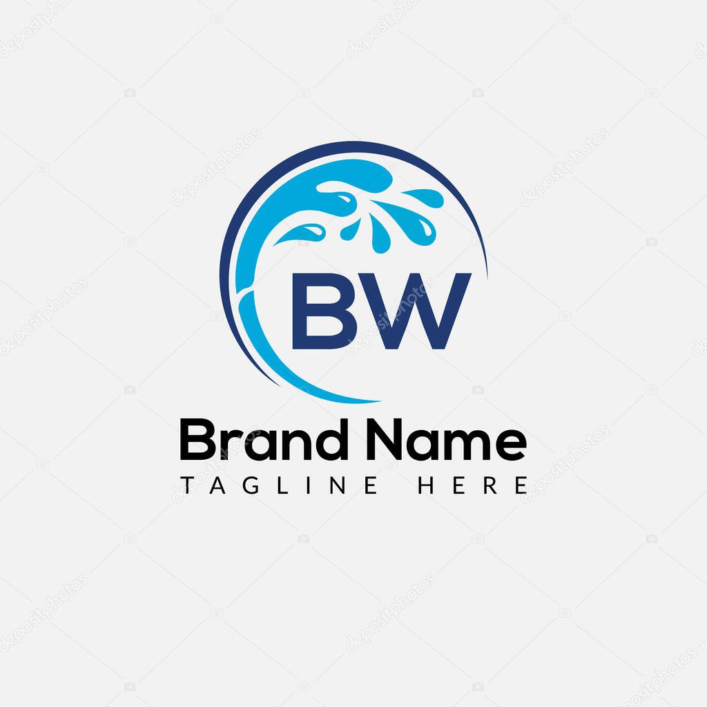Maid Cleaning Logo On Letter BW. Clean House Sign, Fresh Clean Logo Cleaning Brush and Water Drop Concept Template