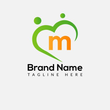 M harfindeki sağlık logosu. Logotype Konseptli Sağlık Simgesi