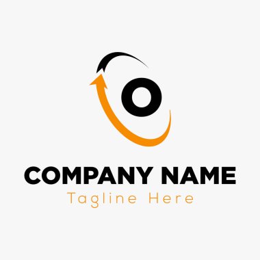 Soyut O harfi modern ilk harf logo tasarımı