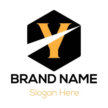 Soyut Y harfi modern ilk harf logo tasarımı