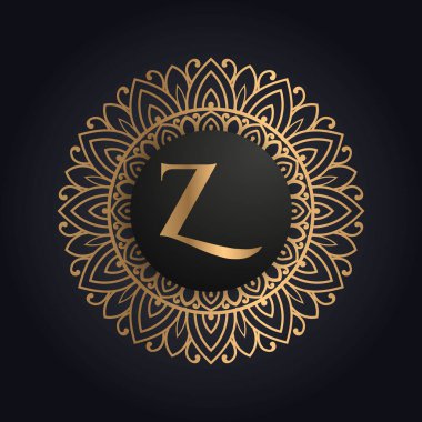 Z logo simgesi tasarımı. Lüks mücevher çerçeve kenar logoti. Güzellik, Moda, Spa ikonu logo tasarımı