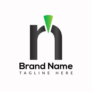 Harfteki Güç Düğmesi Şablonu. Güç Düğmesi Logosu Tasarımı Konsepti