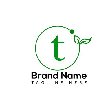 Eco Logo On Letter T Template. Eco On T Letter, Initial Eco, Leaf, Nature, Green Sign Concept