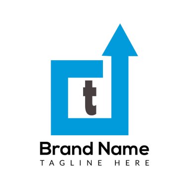 Soyut T harfi modern ilk harf logo tasarımı