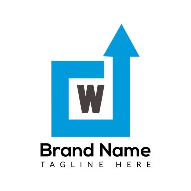 Soyut W harfi modern ilk harf logo tasarımı