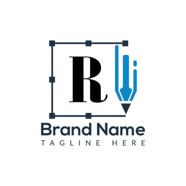 R harfi şablonunda eğitim logosu. Başlangıç İşaret Şablonu