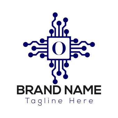 Soyut O harfi modern ilk harf logo tasarımı