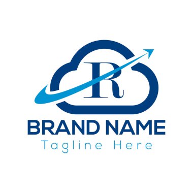 Soyut R harfi modern ilk harf logo tasarımı