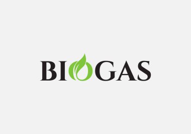 Biogas typography combination mark logo design template