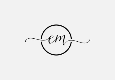 Abstract em letter modern minimalist logo design