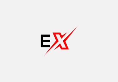 Abstract EX letter marks minimalist logo design