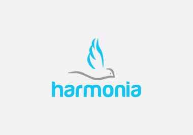 Harmonia Abstract bird emblem logo design