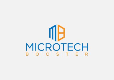 Microtech Abstract MB letter initial logo design