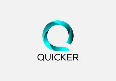  Soyut Q harfi minimalist logo tasarımı
